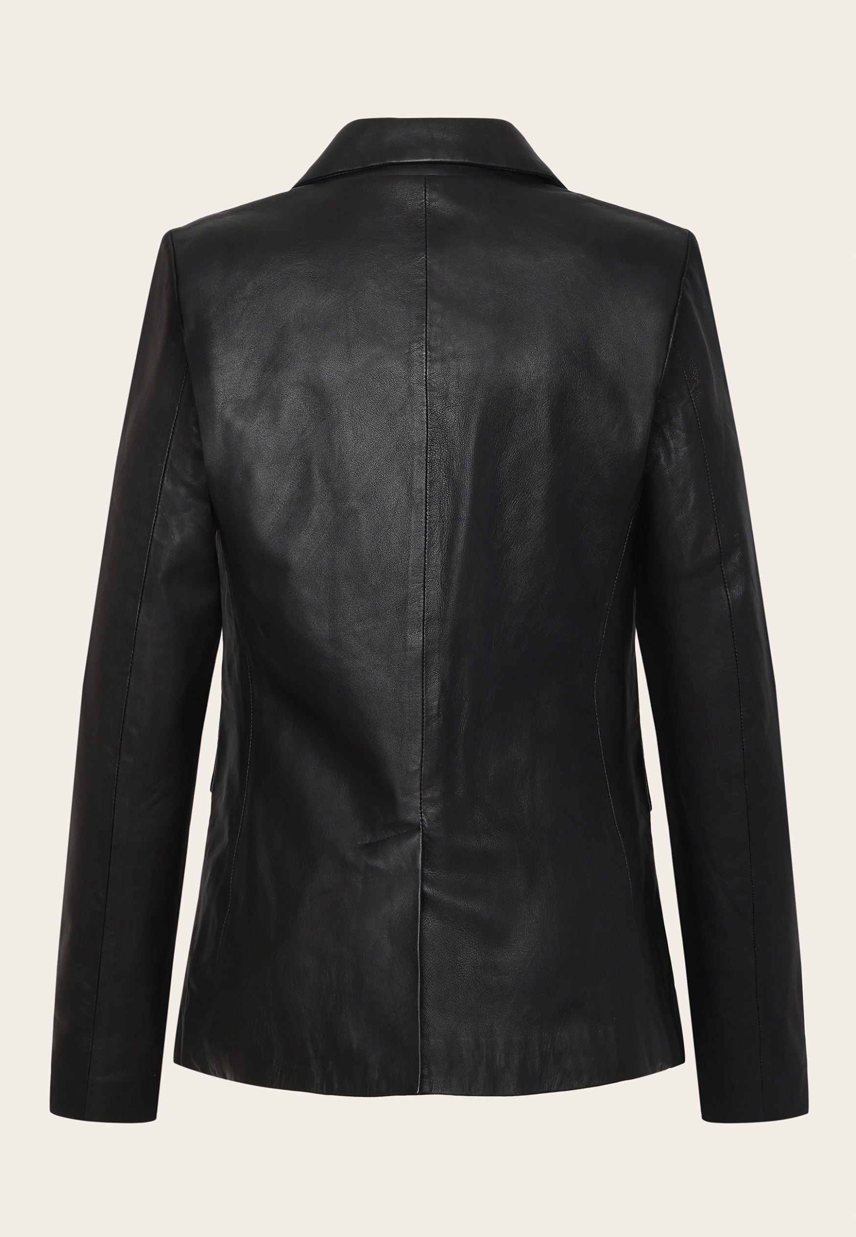 Black leather blazer | black