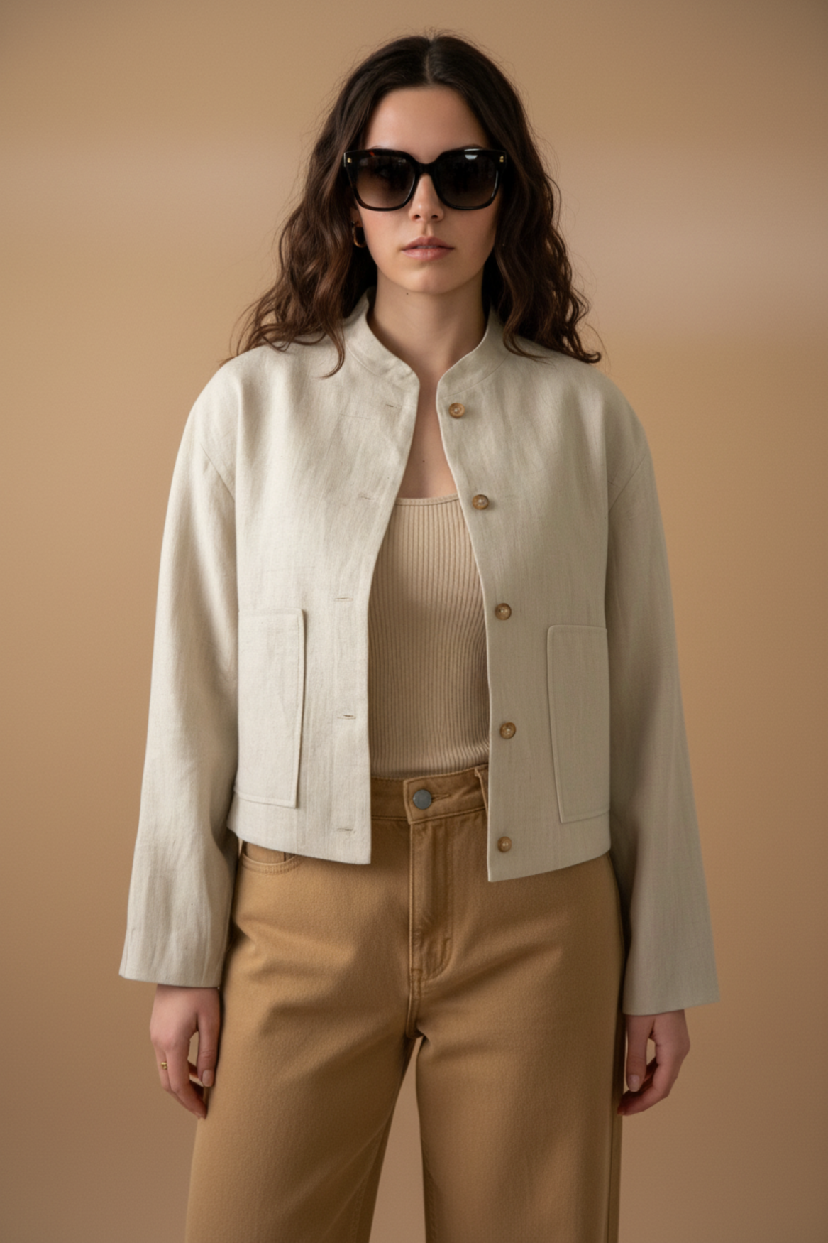 Jacket Sienna naturel linen | sand