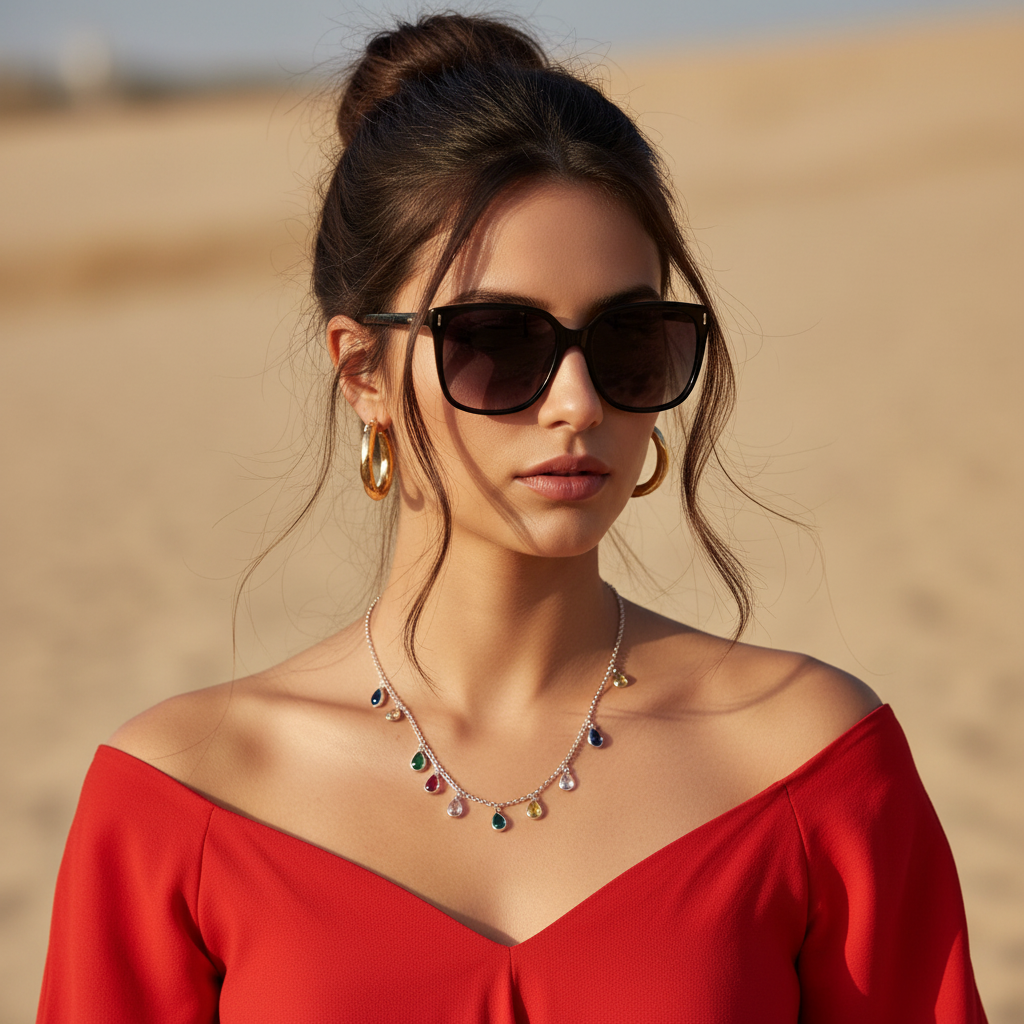 Necklace drops | white