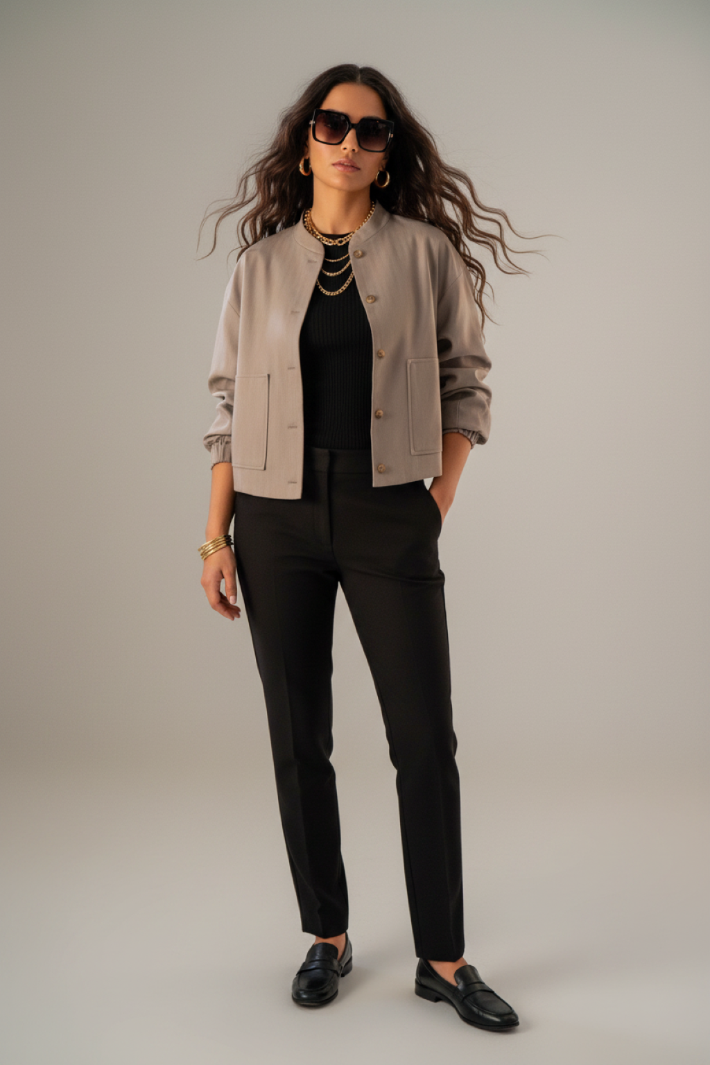 Jacket Sienna mastice | beige striped