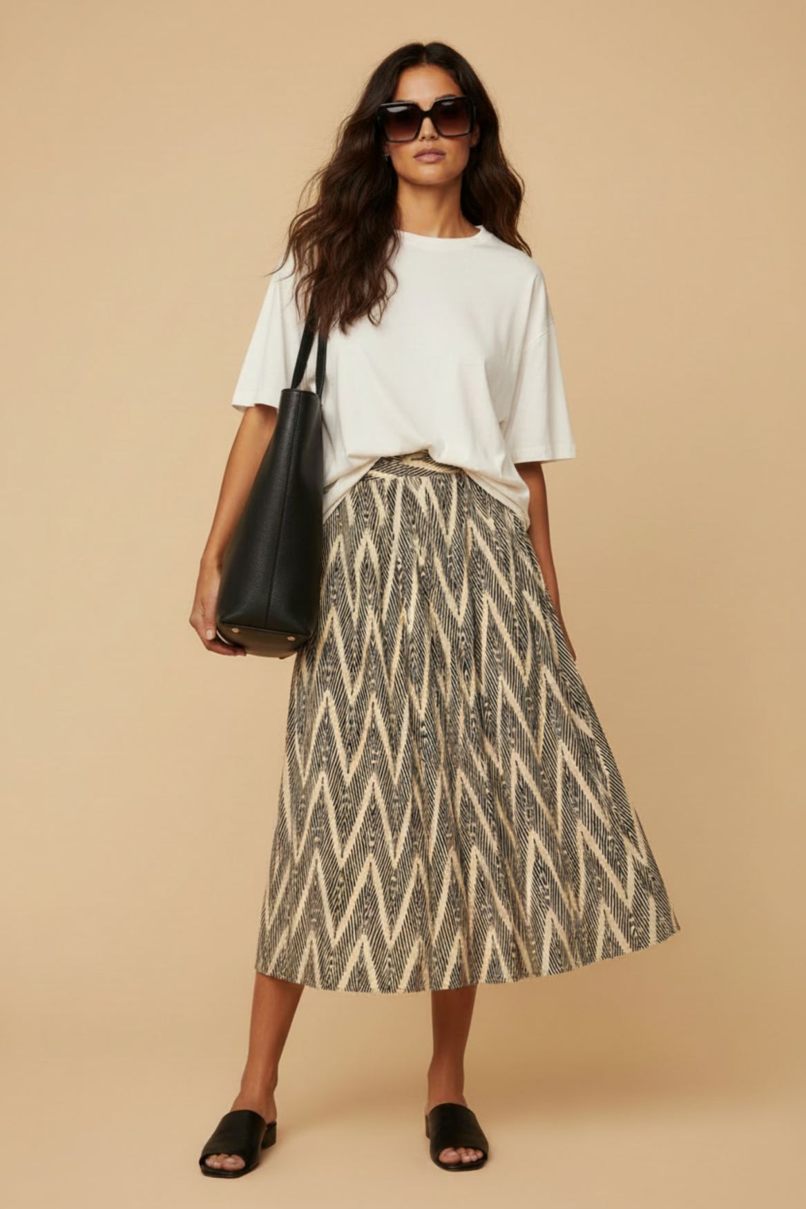 Ines skirt printed | sand