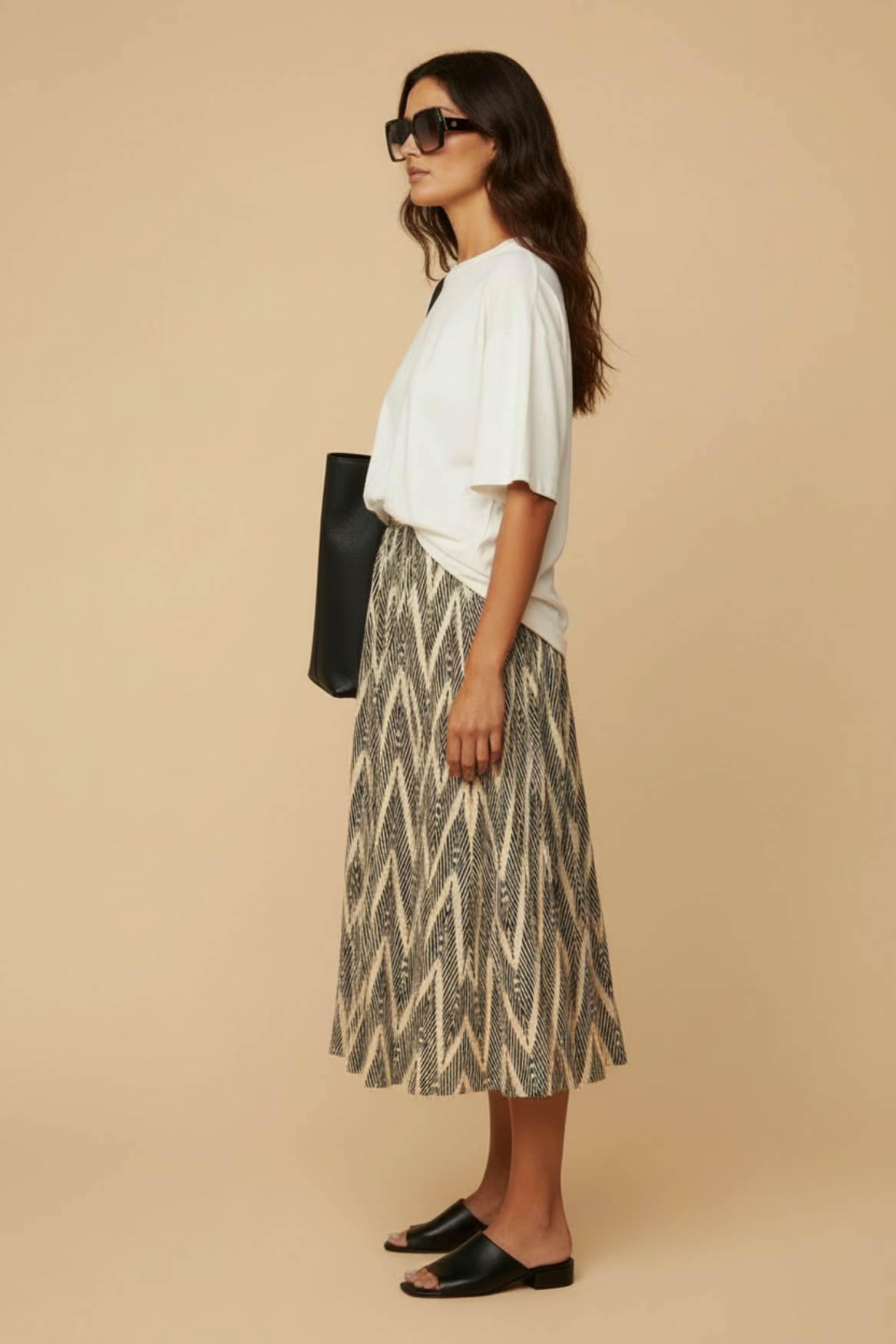 Ines skirt printed | sand