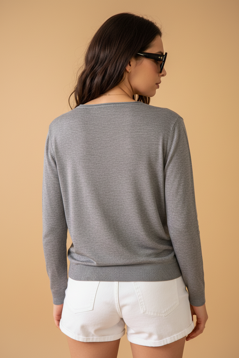 Sweater V- neck Ginny grey | grey