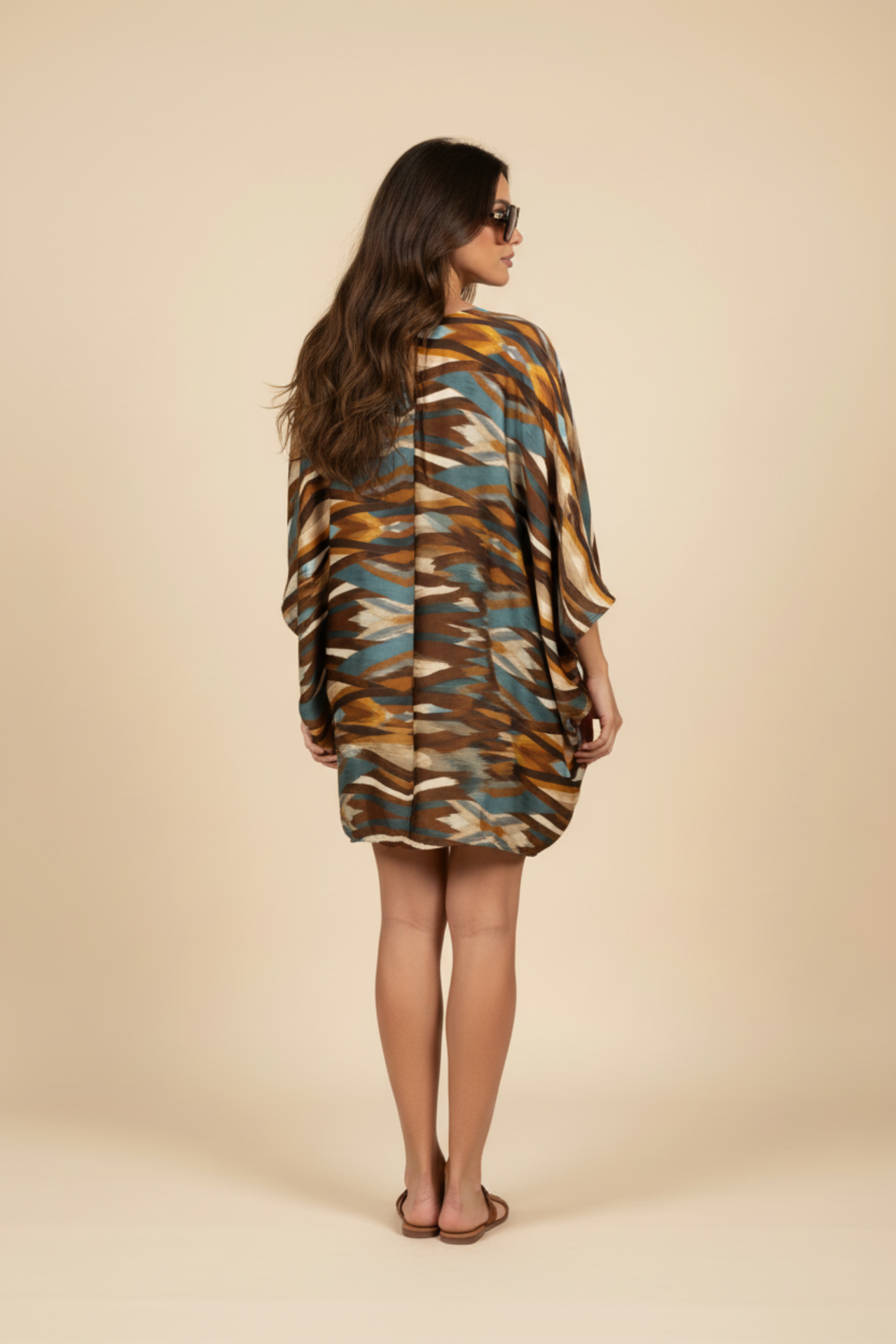 Lucy dress Ikat brown | chocolate