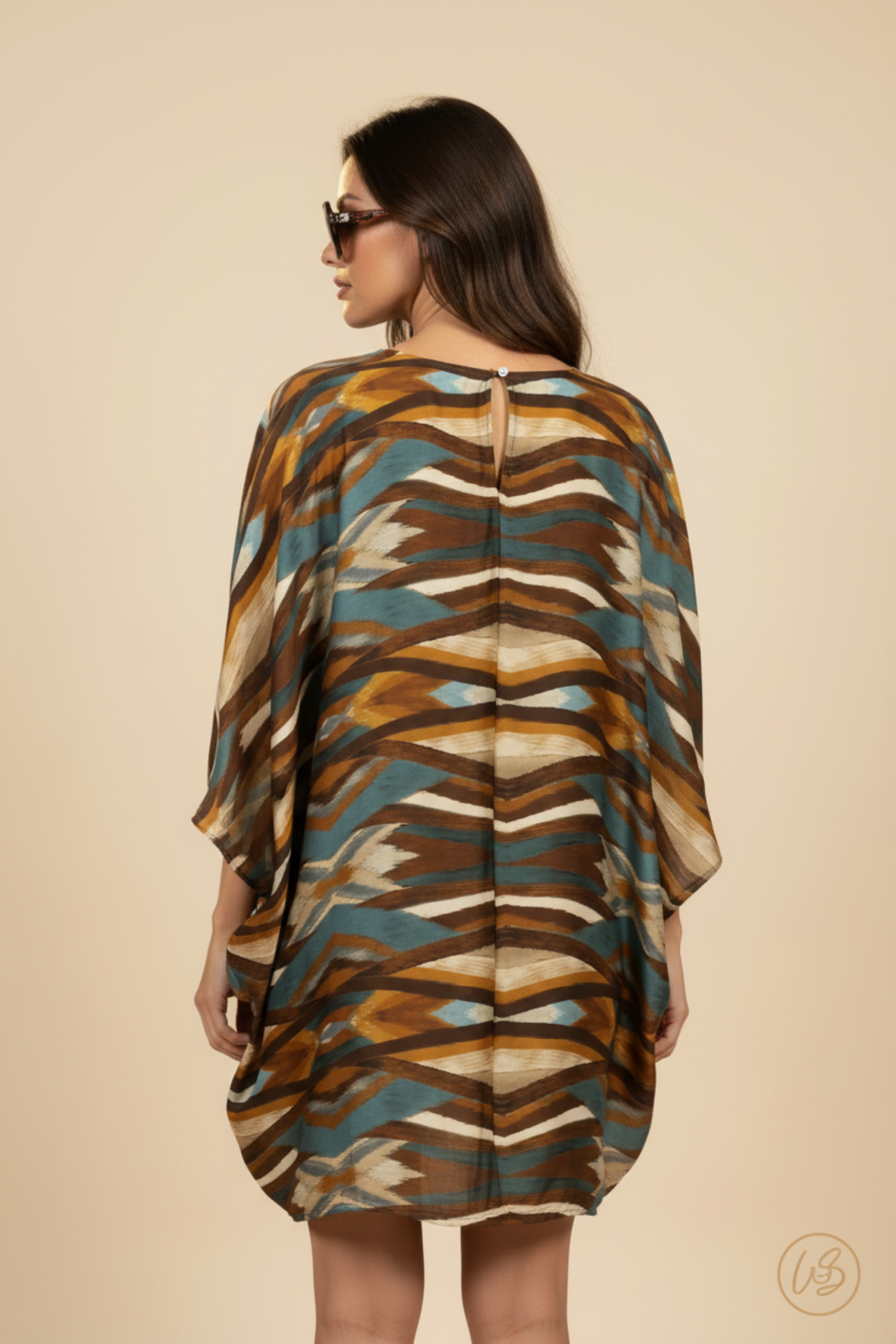 Lucy dress Ikat brown | chocolate