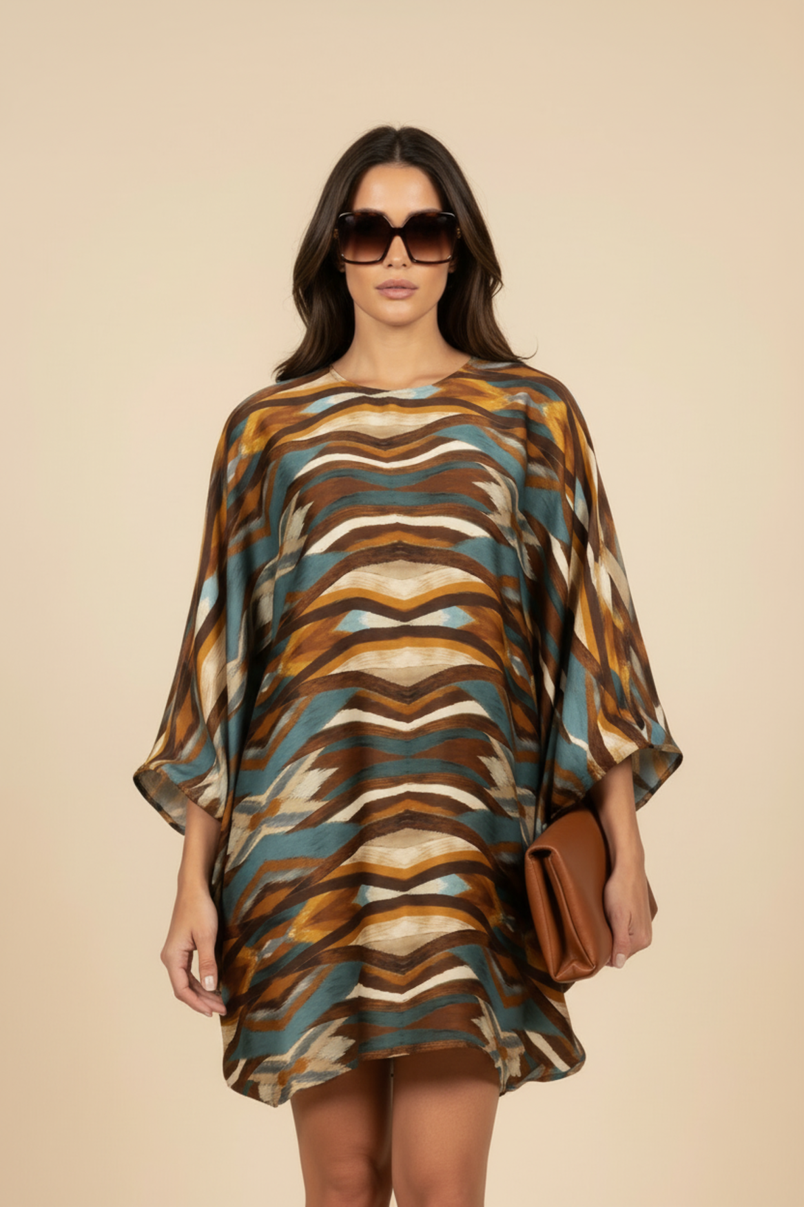 Lucy dress Ikat brown | chocolate