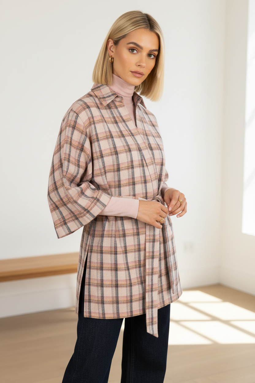 Kimono Jess pink check | pink