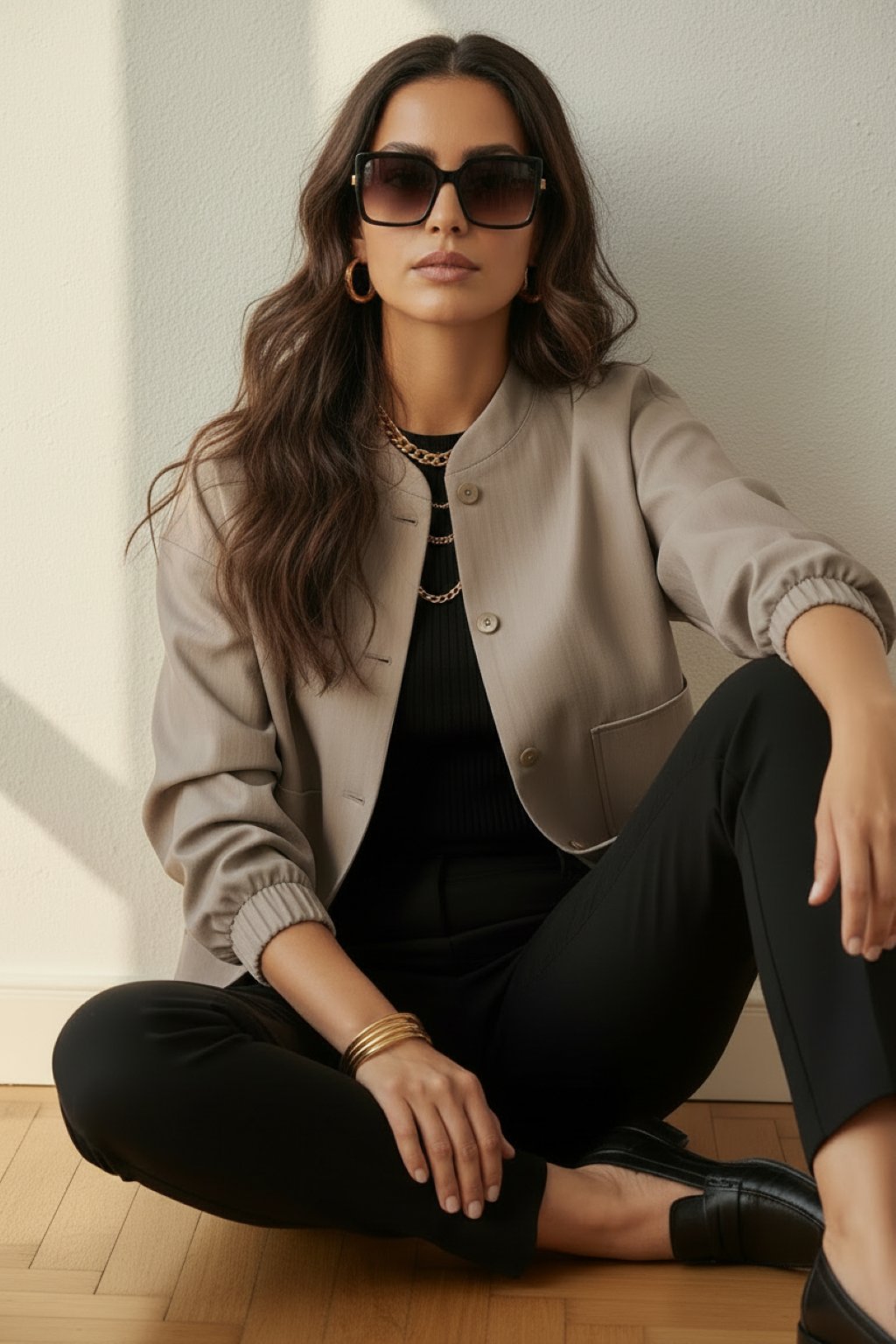 Jacket Sienna mastice | beige striped