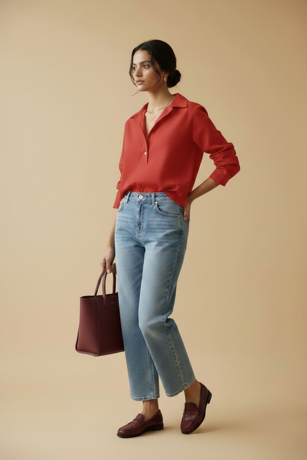 Shirt Lucy dark red | dark red