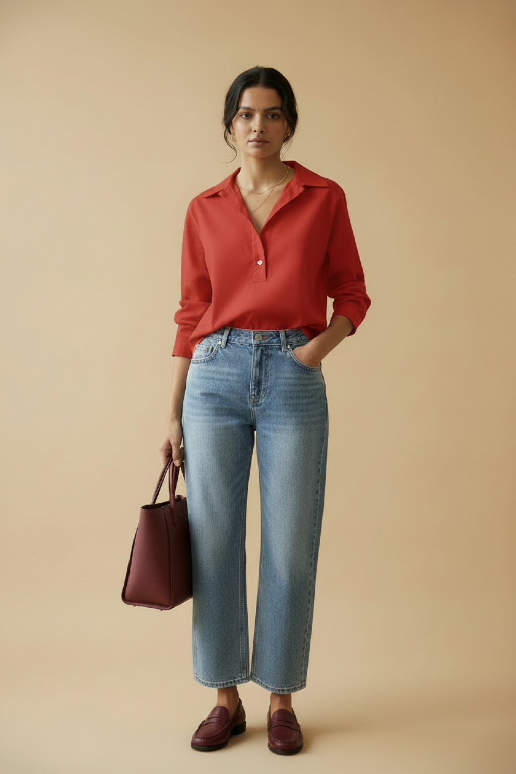 Shirt Lucy dark red | dark red