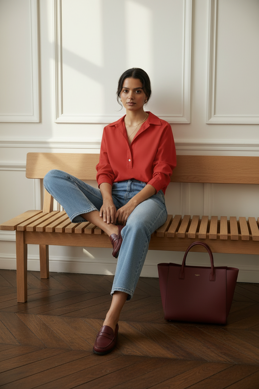 Shirt Lucy dark red | dark red