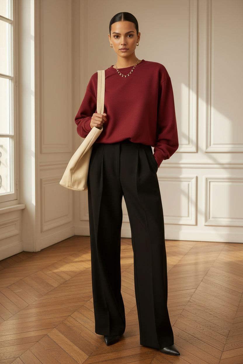 Sweater Lien dark cherry | Dark cherry