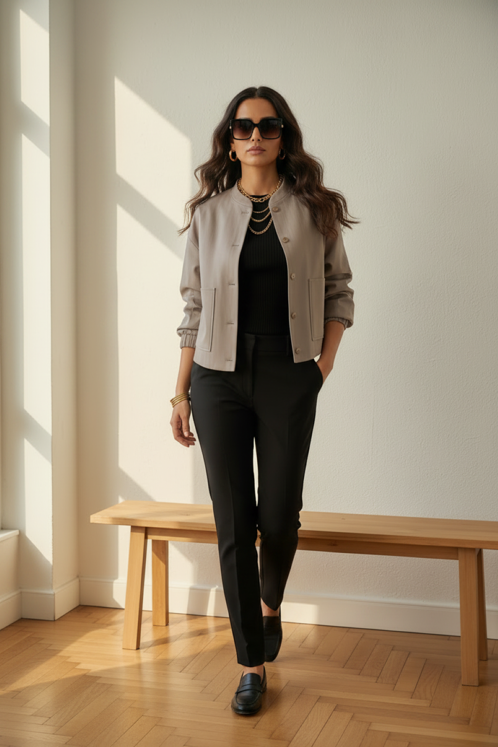 Jacket Sienna mastice | beige striped