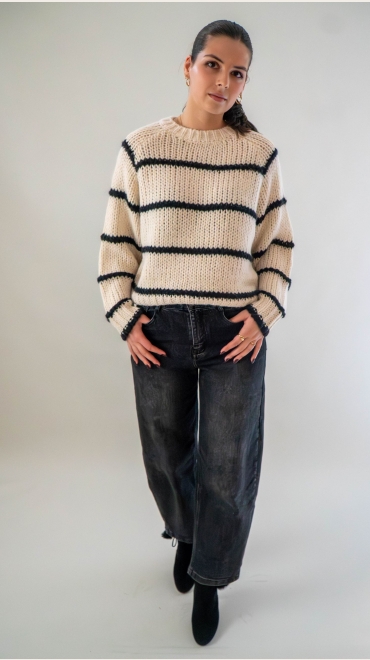 Sweater Nayla ecru-black