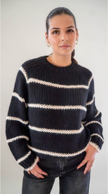 Sweater Nayla black- ecru